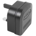 3X Euro 2 Pin to 3 Pin Converter Plug Adapter Black.