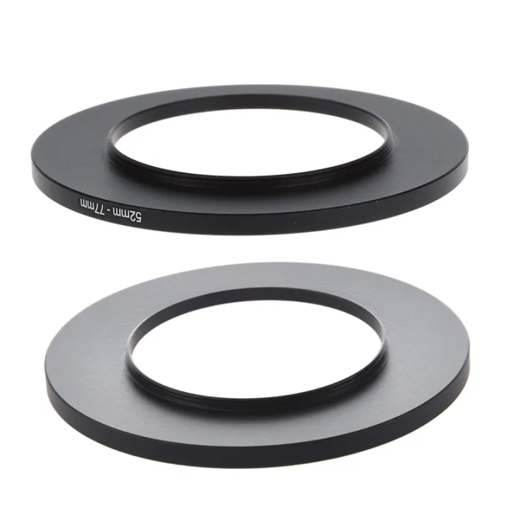 2Pcs%20Camera%20Lens%20Filter%20Step%20Up%20Ring%20Adapter%20Black%20-%2049Mm-77Mm%20&%2052Mm-77Mm%20-%20Image%202