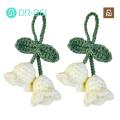 Hand-woven Pendants 2 Pcs Flores Convallariae Knitted Contrast Color Soft Fabric Diy Material Shoulder Bag Schoolbag Decor Car Interior Pendant Schoolbag Pendants. 