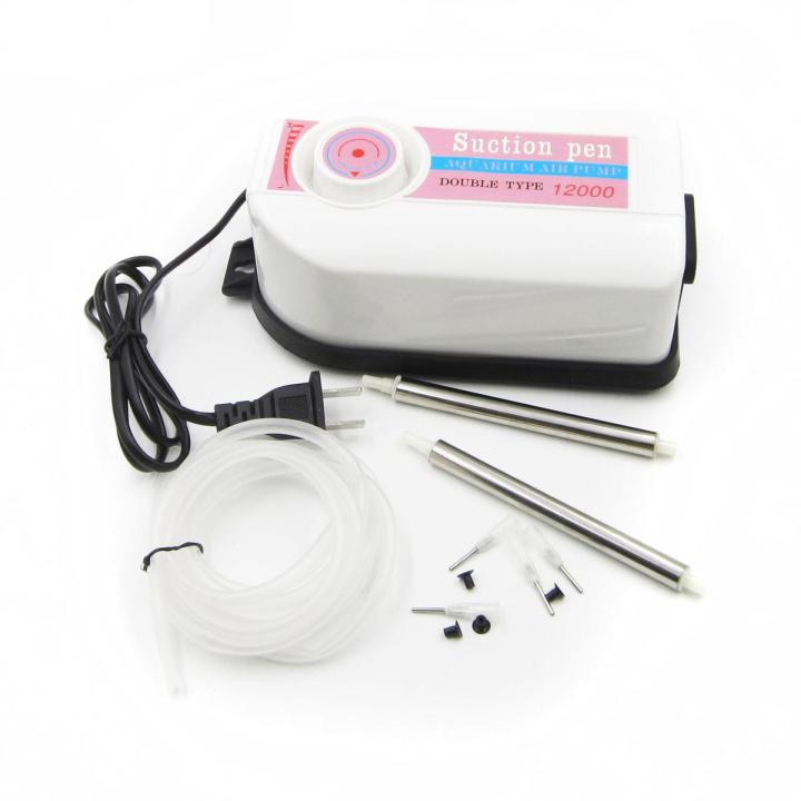 Double Type Air Vacuum Pump AC 220V 12000 Vacuum Suction Pen Air Suction Pump Suctioning Pen SMD SMT BGA IC Chip Repairing Placement Machine Pick Up Pen Hand Tools Sets