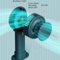 Mini Fan USB Bladeless Fan Portable Handheld Rechargeable Air Cooler Fans for Home Outdoor with LED Light Display.