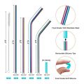 Individual 16 Pack Rainbow Color Reusable Metal Straws with Silicone Tip Colored Long Stainless Steel Straws Drinking Straw. 