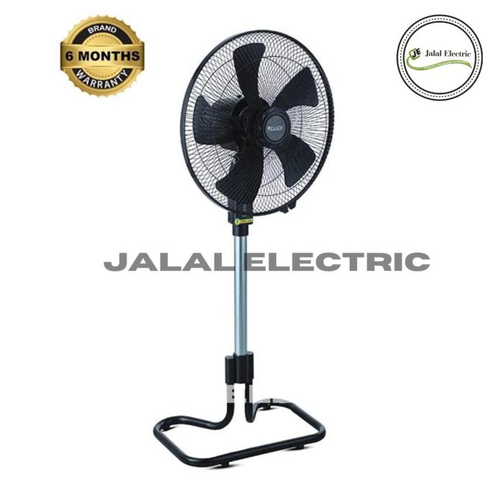 Click Heavy Stand Industrial Fan -Black 5 Blades-18"