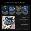 POEDAGAR 996 Watch for Men Fashion Multifunctional Dial Design Quartz Watches Man Stainless Steel Waterproof.