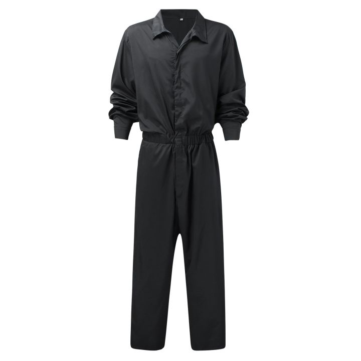 Lounge%20Jumpsuits%20Men%20Mens%20Spring%20And%20Autumn%20Fashion%20Leisure%20Solid%20Color%20Lapel%20Pocket%20Buckle%20Overalls%20Jumpsuit%20Sweat%20Set%20-%20Image%204