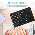 Keyboard Letter Stickers Universal English Computer Keyboard Replacement Stickers English Keyboard Black Background White. 