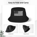 Custom Grunge American Flag Bucket Hat Men Women United States USA Stars Stripe Outdoor Sun Summer Camping Cap.