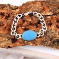 Salman Khan Turquoise Silver Bracelet-8.5 Inch - Bracelet For Men. 