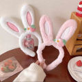 Strawberry Sunflower Rabbit Ear Headband Hat Bunny Ear Hair Band Happy Easter.