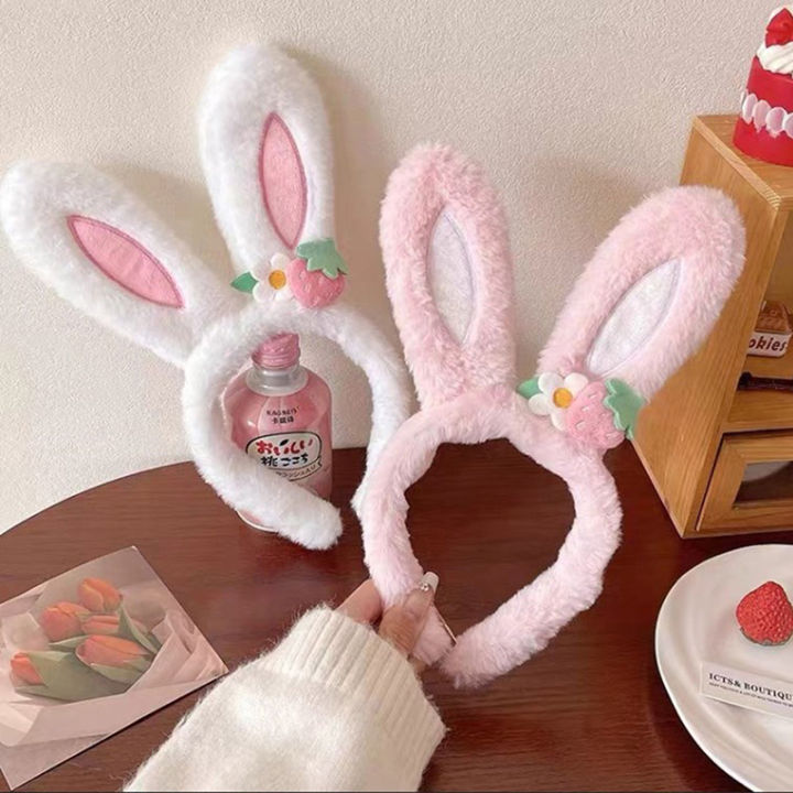 Strawberry Sunflower Rabbit Ear Headband Hat Bunny Ear Hair Band Happy Easter