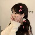 Y2k Small Pink Bowknot Hairpin Korean Sweet Ribbon Bow Hair Clips Women Side Bangs Barrettes Fashion Accessories. 