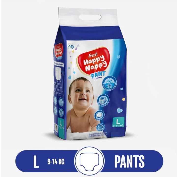 Fresh Happy Nappy Pant Diaper 9-14 KG (L Size) 5pcs Mini Pack