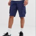 Navy Blue Cargo Short Pant For Men.