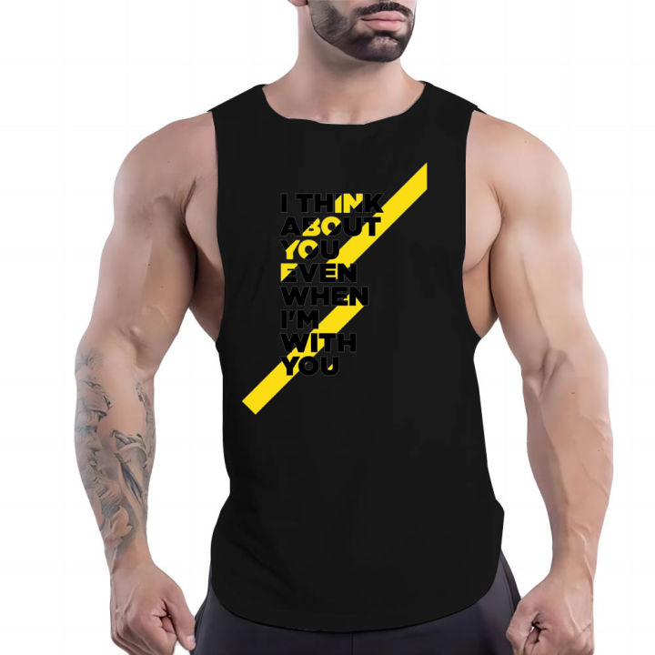 2023%20Summer%20Fashion%20Outdoor%20Casual%20Sports%20Style%20Solid%20Color%20Vest%202d%20Cartoon%20Print%20Men'S%20Crewneck%20Comfortable%20Breathable%20Top%20-%20Image%204