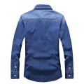 2022 Spring Autumn High Quality Denim Shirt Men Casual Long Sleeve Fit Slim Personality Pocket Black Blue Jean Shirts. 