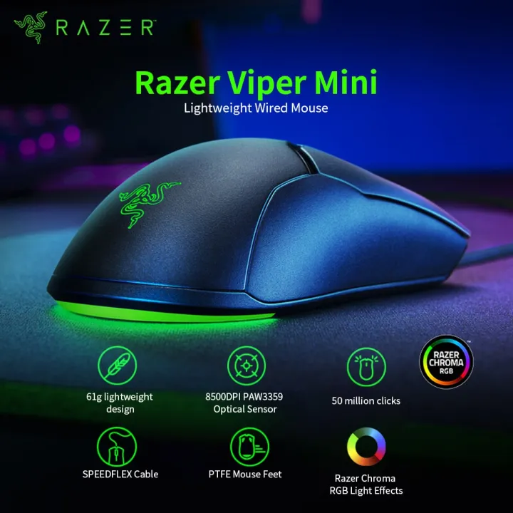 Razer%20Viper%20Mini%20Gaming%20Mouse%208500DPI%20Optical%20Sensor%20Chroma%20RGB%20Wired%20Mouse%2061g%20Lightweight%20Mouse%20SPEEDFLEX%20Cable%20Mice%20for%20gamer%20-%20Image%204