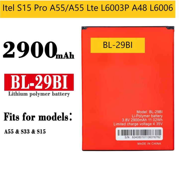 Mobile Battery For Itel S15 Pro A55/A55 Lte L6003P A48 L6006 BL-29BI