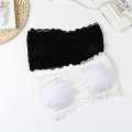 Lace Bralettes for Women Padded Bandeau Bra Strapless Tube Top Wireless Chest Wrap Basic Layering - Bra  S. 