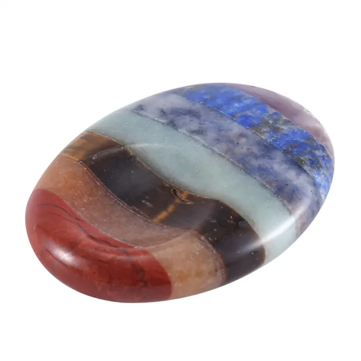 Thumb Worry Stone For Anxiety 7 Chakra Oval Crystals Healing...