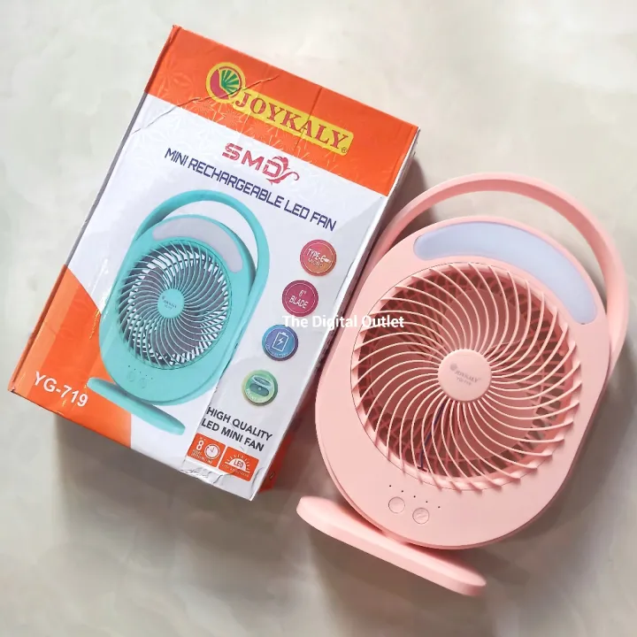 JOYKALY%20YG-719%20Rechargeable%202400mAh%20Lithium%20Battery%20Strong%20Wind%20Desk%20Fan%20With%20LED%20Lamp%20-%20Image%204