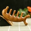 Multifunctional Trigger Point Massage Comb Head Meridian Massager Sandalwood Gua Sha Comb Acupuncture Therapy Blood Circulation.