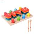 Wooden Sorter Stacking Toy Develop Fine Motor Skill for Toddlers Kids. 