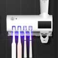 Intelligent disinfection toothbrush holder UV sterilizer hole free rack automatic toothpaste squeezing device storage box drying. 