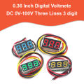 LED Display Mini 0.36 Inch Digital Voltmeter DC 0V-100V Three Lines 3 digit Voltage Panel.