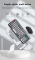 Multifunction Wireless Keyboard and Mouse Combo, Multi-Device (Bluetooth+2.4G) Keyboard Mouse with Phone Tablet Holder. 