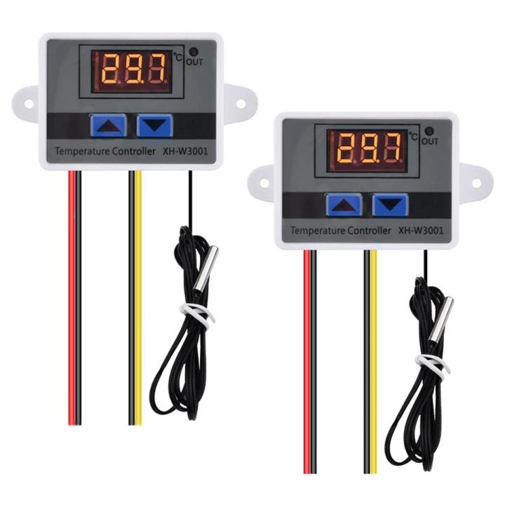 2Pcs XH-W3001 Pid Temperature Controller with Sensor AC110V-220V Thermostat Temperature Switch Heating Cooling