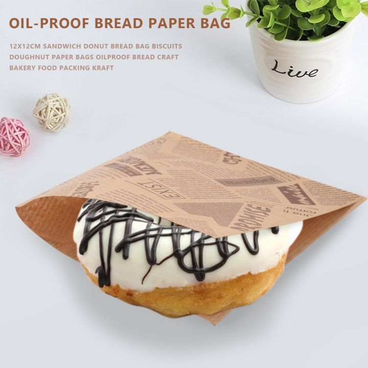 100pcs%2012x12cm%20Sandwich%20Donut%20Bread%20Bag%20Biscuits%20Doughnut%20Paper%20Bags%20Oilproof%20Bread%20Craft%20Bakery%20Food%20Packing%20Kraft%20-%20Image%203