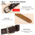 LouisWill Belt Women's Leather Belt Ladies Fashion Belt Women Hollow Belt Women's All-Match Belt Casual Thin Waist Belt. 