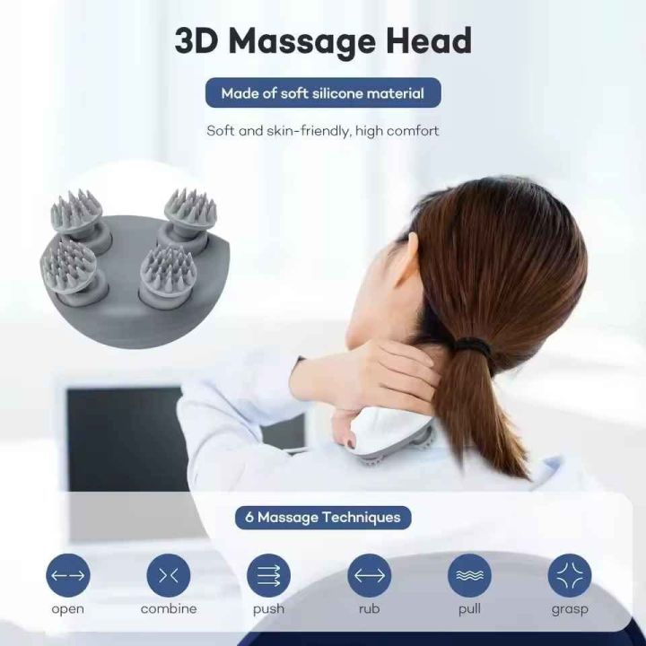 Smart Scalp Massager for Relaxing Full Body Use with 4 Rotating Nodes 2 Speeds Rechargeable
