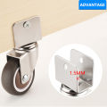 1.5” Furniture Crib Casters Cabinet Clamp with Brake Wheels Soft Rubber Swivel Caster Furniture Hardware Fittings Pack of 4. 