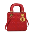 Luxury Dior-Inspired Shoulder Bag – Quilted PU Leather & Golden Accents. 