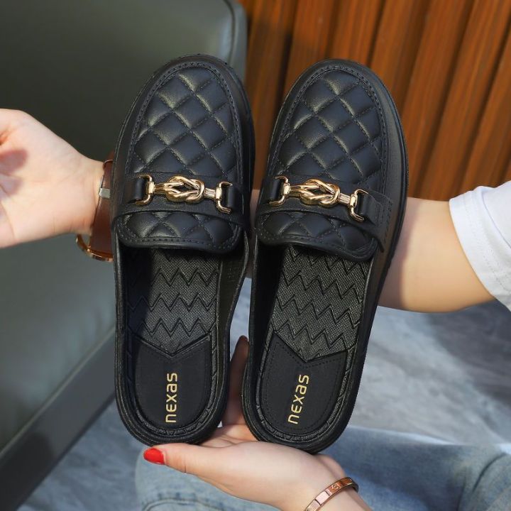 Heelless%20Lazybones'%20Shoes%20Women's%20Summer%20Wear%20Fashionable%20All-Matching%20Internet%20CelebrityinsCasual%20Non-Slip%20Closed%20Toe%20Half%20Slippers%20Women's%20Sandals%20-%20Image%203