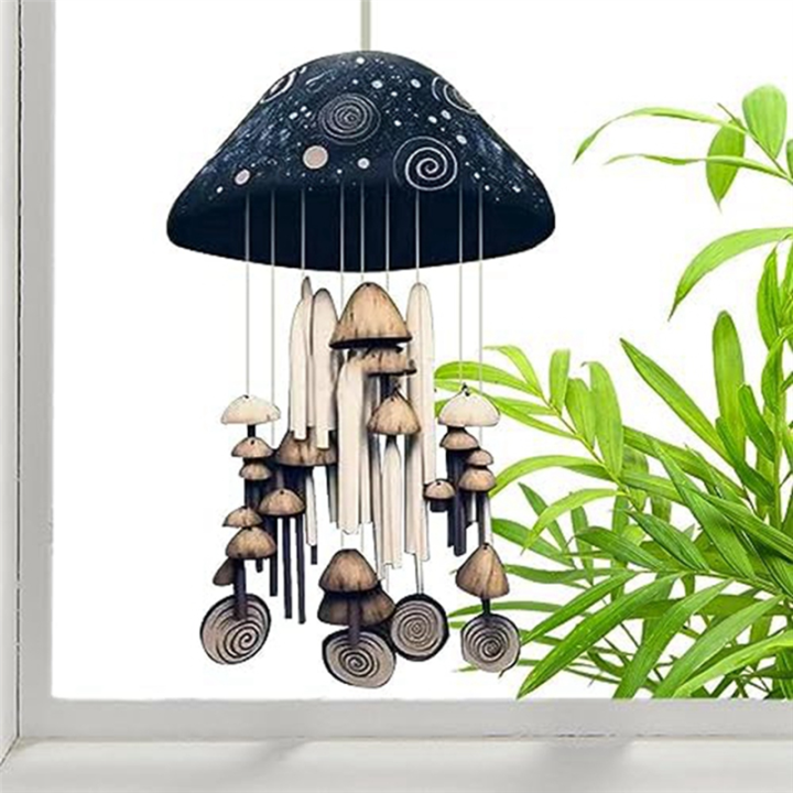 1%20PCS%20Handmade%20Art%20Wind%20Chimes%20Outdoors%20Unique%20Resin%20Hand%20Painted%20Decorative%20Mushroom%20Wind%20Bell%20-%20Image%203
