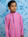 Pink All Over Printed Cotton Kid’S Panjabi Payjama Set (Kpl 20). 