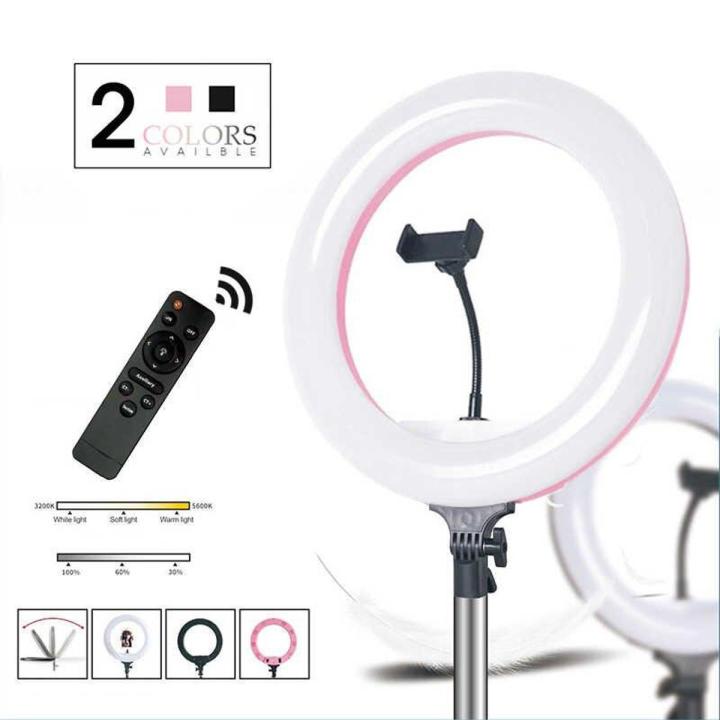 LED Ring Light 5600K 36w Photo Studio 14 inchi Lamp Photography Dimmable For Yoytube Video Makeup with Remote control phone Holder