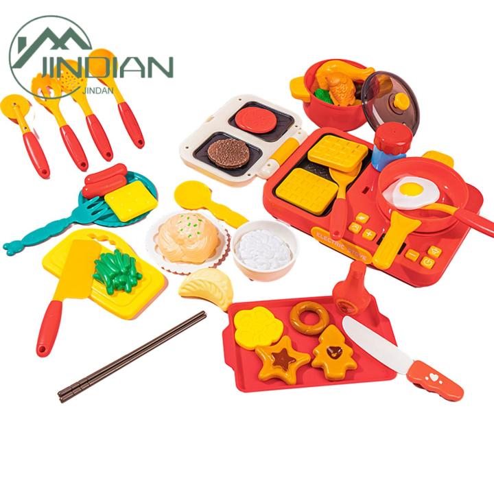 Kitchen Cooking Toy Set Mini Kitchen Cooking Playset Electric Induction