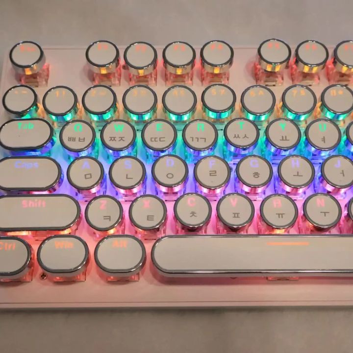 Korean Keycaps Hangul Low Profile 104 Key Universal Round Key Cap PBT for Cherry MX Mechanical Keyboard Backlit High-Quality
