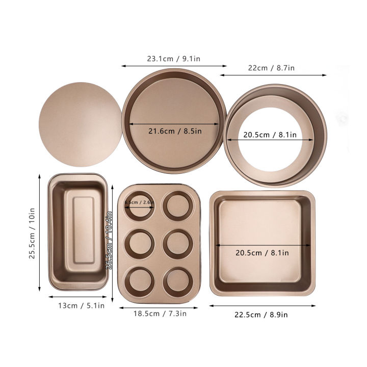 6x%20Baking%20Mold%20Set%20Loose%20Bottom%20Anti%20Stick%20Carbon%20Steel%20Cake%20Pizza%20Bread%20Pan%20HG%20-%20Image%202