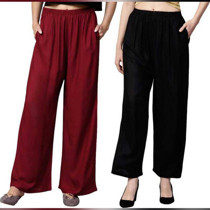 Plain%20Palazzo%20For%20Women%20China%20Linen%20Fabric%20multicolor%20-%201%20Piece%20-%20Image%203