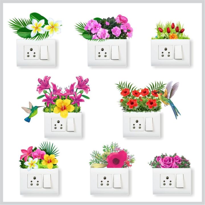 Natural Switch Board Panel Stickers for Home and Office - Pack Off -8 Design