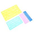 Chenmeng La 4pcs Templates Rulers Colorful Plastic Number Letter Pattern Drawing Stencils Kit for Children Digital Painting.