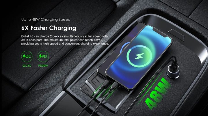 Oraimo%20Bullet%2048%2048W%20Dual%20Port%20Car%20Charger%20(OCC-73D)%20in%20Dark%20Chrome%20-%20Image%202