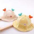 High Quality Love Decoration Baby Cute Bucket Hat Spring Autumn Thin 3-24 Month Summer Sun Shading Cotton Lovely Adjustable Hats.