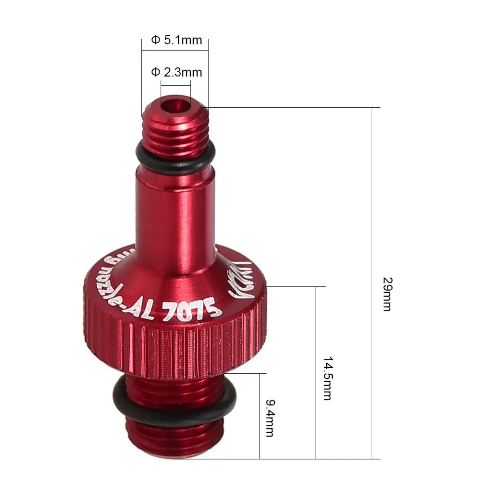 Adaptateur De Valve D'air En Alliage Alu Pour Amortisseurs RockShox, Monarch, Marzocchi – Avec 7 Joints
