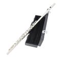Western Concert Flute Cupronickel Plated Silver 16 Holes C Key Woodwind Instrument - silver. 