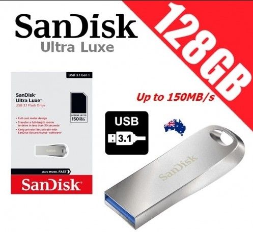 SanDisk 128GB Ultra Luxe USB 3.1 Full Metal Mobile Disk Drive